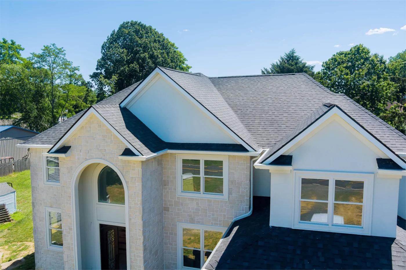 Part In Roof Of The Construction Of A Home Object With Aerial View Part In Roof Of The Construction Of A Home Object With Aerial View