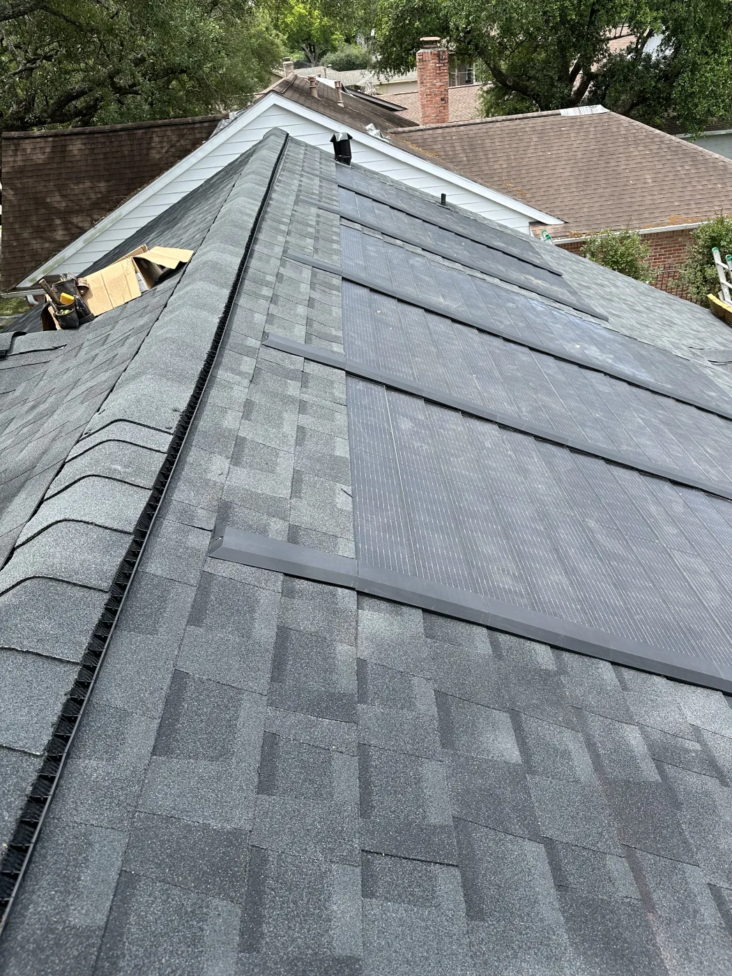 GAF Solar Shingles low profile installation west university tx 