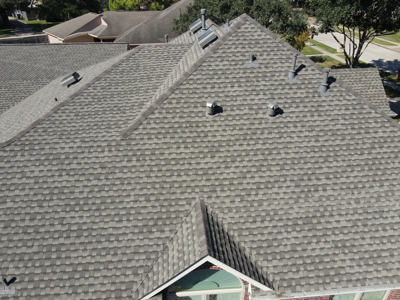 GAF Timberline ultra hdz weathered wood master elite golden pledge stormguard timbertex aluminum gutters friendswood texas