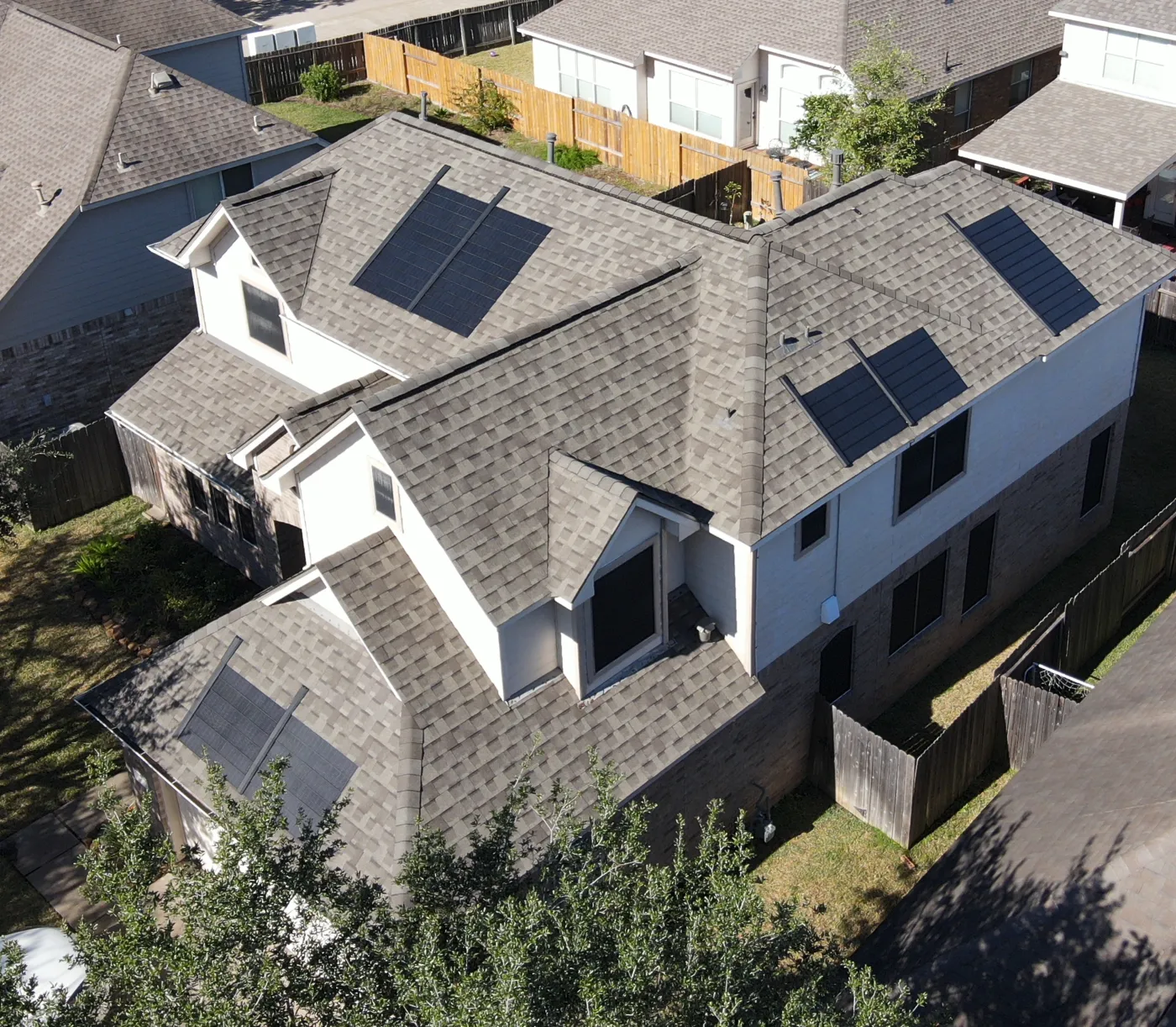 Roof Replacement GAF Timberline Solar Weathered Wood Sugarland tx
