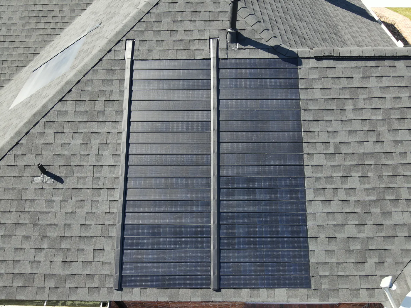 Solar Array GAF Timberline Solar roof fort bend TX WEATHERED WOOD