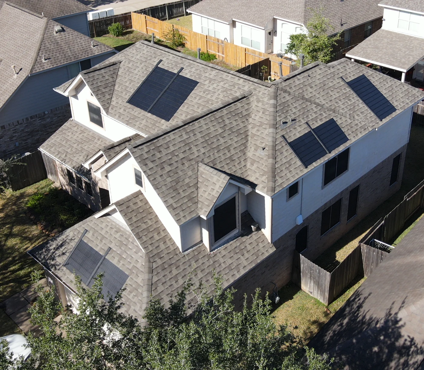 Roof Replacement Gaf Timberline Solar Weathered Wood Sugarland Tx